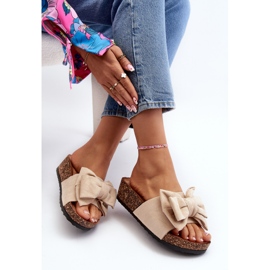Chanclas de Mujer con Plataforma de Corcho y Lazo, Beige Tarena 10