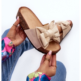 Chanclas de Mujer con Plataforma de Corcho y Lazo, Beige Tarena 1