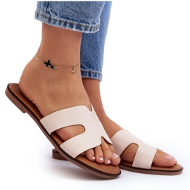 Chanclas de Mujer con Aberturas Beige Lumossa 9
