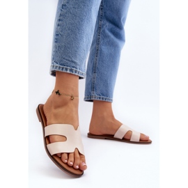 Chanclas de Mujer con Aberturas Beige Lumossa 4