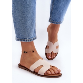 Chanclas de Mujer con Aberturas Beige Lumossa 5