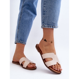 Chanclas de Mujer con Aberturas Beige Lumossa 6