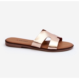 Chanclas de Mujer con Aberturas Rosa Oro Lumossa dorado 2