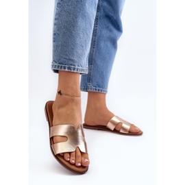 Chanclas de Mujer con Aberturas Rosa Oro Lumossa dorado 4