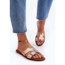 Chanclas de Mujer con Aberturas Rosa Oro Lumossa dorado 5