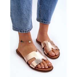 Chanclas de Mujer con Aberturas Rosa Oro Lumossa dorado 6