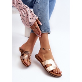 Chanclas de Mujer con Aberturas Rosa Oro Lumossa dorado 8