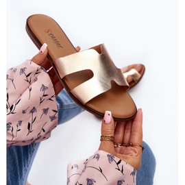 Chanclas de Mujer con Aberturas Rosa Oro Lumossa dorado 9