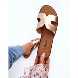Chanclas de Mujer con Aberturas Rosa Oro Lumossa dorado 1 Chanclas de Mujer con Aberturas Rosa Oro Lumossa dorado 1