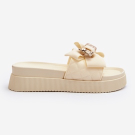 Chanclas de Mujer Beige con Lazo y Osito Katterina 1