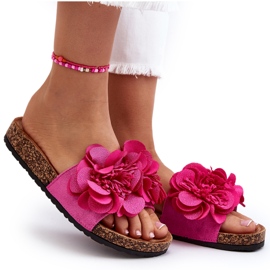 Chanclas de Mujer Con Flores Fucsia Lulania rosado 9
