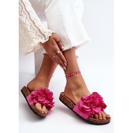 Chanclas de Mujer Con Flores Fucsia Lulania rosado 7