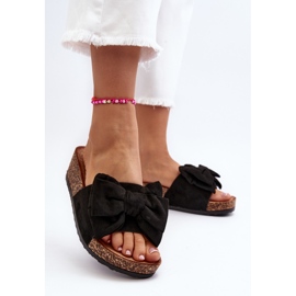 Chanclas de Mujer con Plataforma de Corcho y Lazo, Negro Tarena 3