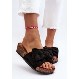 Chanclas de Mujer con Plataforma de Corcho y Lazo, Negro Tarena 4