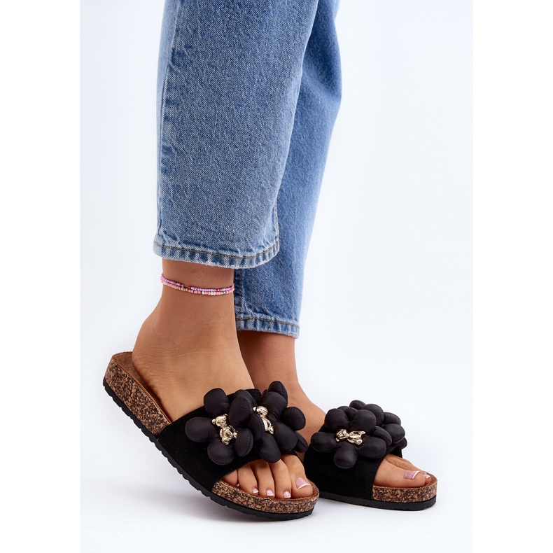 Chanclas de Mujer Con Adornos Negro Bunlia 2