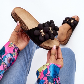 Chanclas de Mujer Con Adornos Negro Bunlia 7