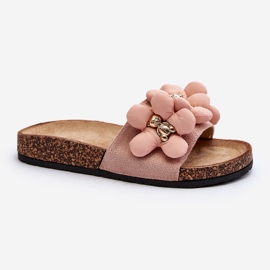 Chanclas de mujer con adornos, rosa Bunlia rosado 1