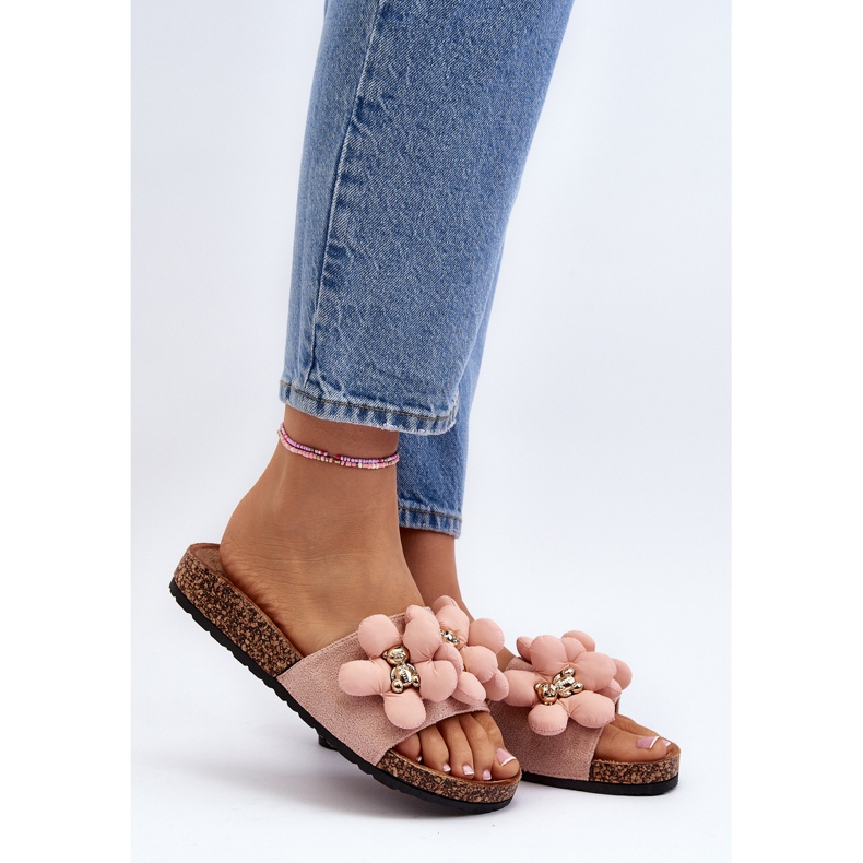 Chanclas de mujer con adornos, rosa Bunlia rosado 2
