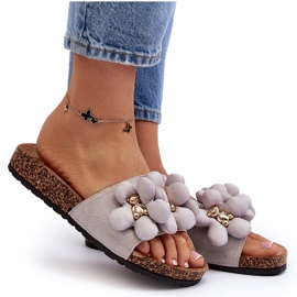 Chanclas de Mujer Con Adornos Gris Bunlia 10