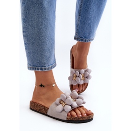 Chanclas de Mujer Con Adornos Gris Bunlia 5