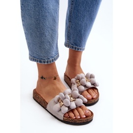 Chanclas de Mujer Con Adornos Gris Bunlia 6