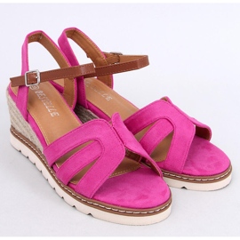 Sandalias cuña alpargata Rosco Fucsia rosado 5