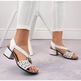 Sandalias mujer piel con goma blanco Rieker 64677 3