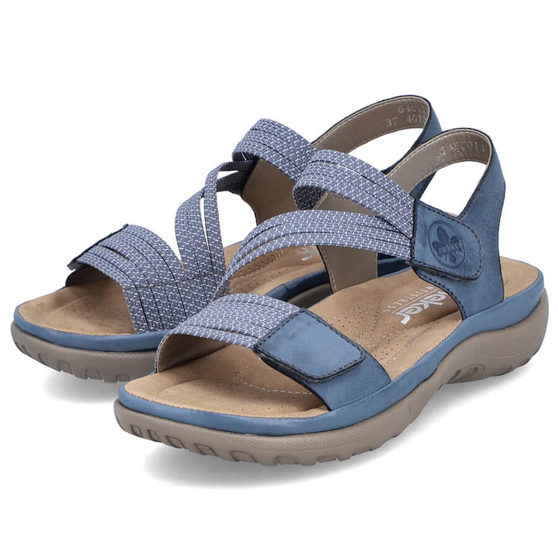 Sandalias mujer cómodas con velcro azul Rieker 64870-14 1 Sandalias mujer cómodas con velcro azul Rieker 64870-14 1