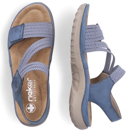 Sandalias mujer cómodas con velcro azul Rieker 64870-14 2