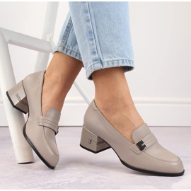 Zapatos tacón mujer piel gris Vinceza 66612 1