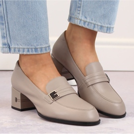 Zapatos tacón mujer piel gris Vinceza 66612 3