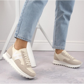 Deportivas mujer plataforma beige Potocki 16311 2