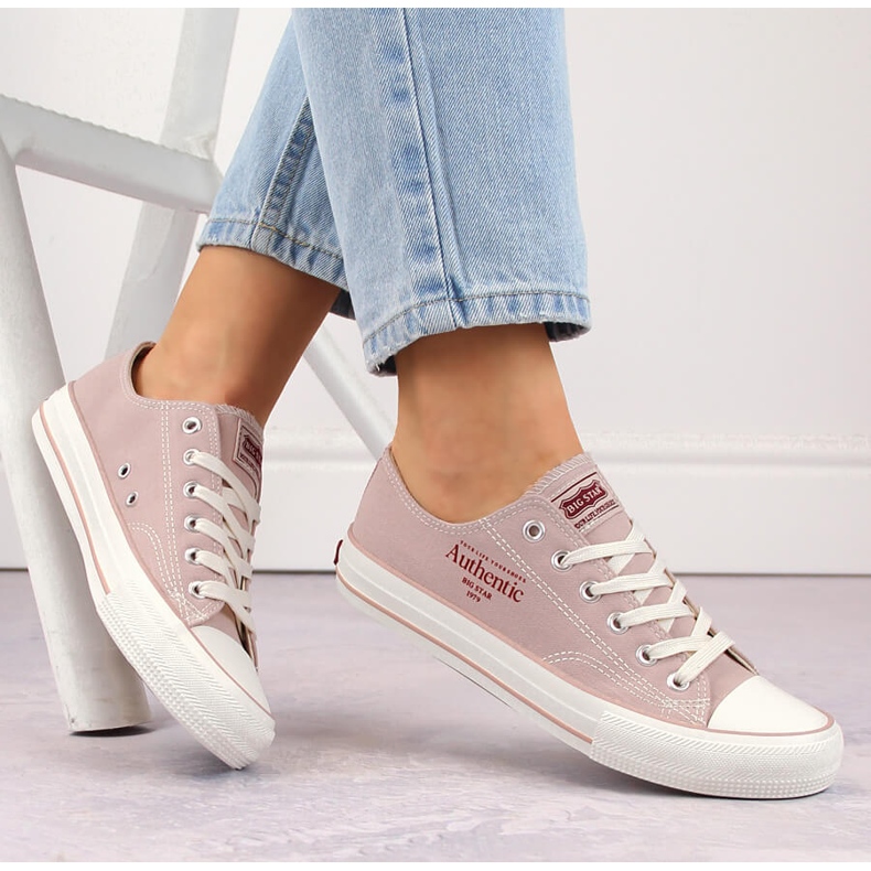 Zapatillas de mujer con cordones Big Star NN274239 rosa 1