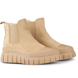 Botas Chelsea deportivas de mujer beige oscuro 6
