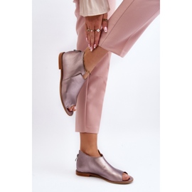 Sandalias Mujer Piel Laura Messi 2443 Oro Rosa rosado 5