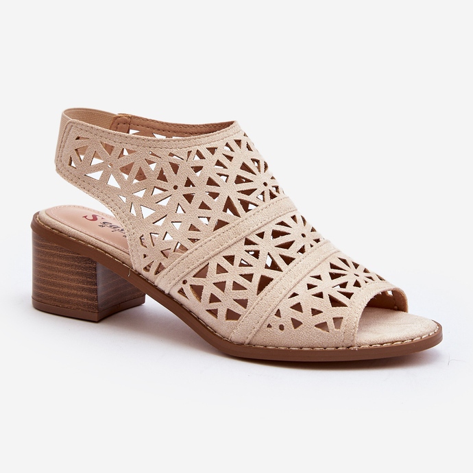 Sandalias Tacón Calado Beige Serapina 2