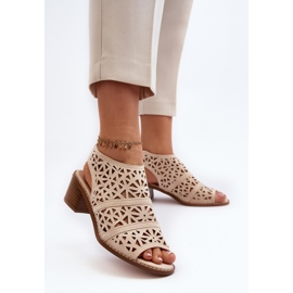Sandalias Tacón Calado Beige Serapina 5