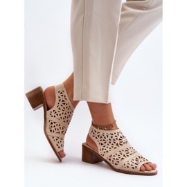 Sandalias Tacón Calado Beige Serapina 6