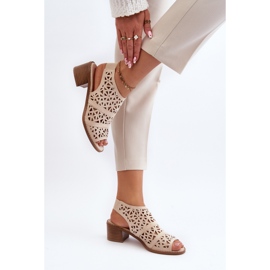 Sandalias Tacón Calado Beige Serapina 7
