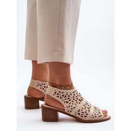 Sandalias Tacón Calado Beige Serapina 8