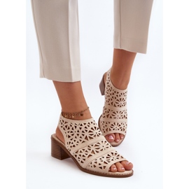 Sandalias Tacón Calado Beige Serapina 9