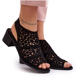 Sandalias Tacón Calado Negro Serapina 8