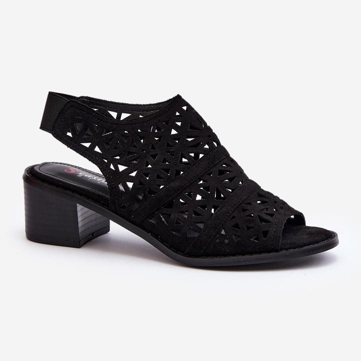 Sandalias Tacón Calado Negro Serapina 1