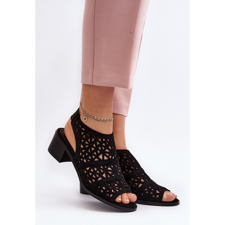 Sandalias Tacón Calado Negro Serapina 2