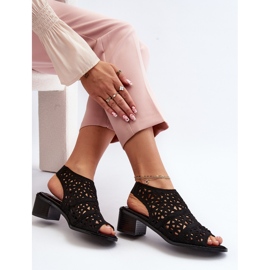Sandalias Tacón Calado Negro Serapina 7