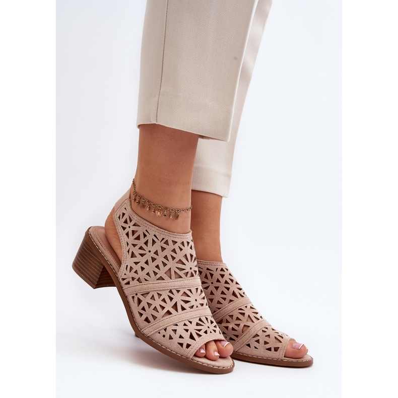 Sandalias Tacón Alto Serapina Calado Desnudo beige 2 Sandalias Tacón Alto Serapina Calado Desnudo beige 2