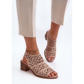 Sandalias Tacón Alto Serapina Calado Desnudo beige 6