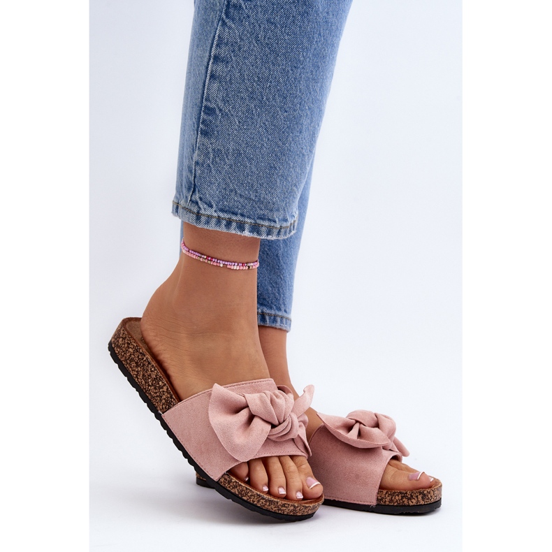 Chanclas de Mujer con Lazo, Rosa Ezephira 2