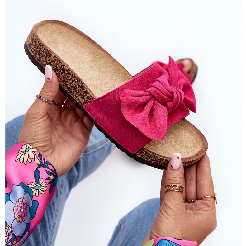 Chanclas de Mujer Con Lazo Fucsia Ezephira rosa 2