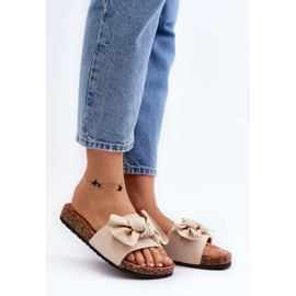Chanclas de Mujer con Lazo Beige Ezephira 3